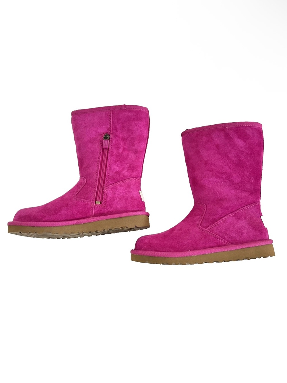 UGG | Lil Sunshine Boots Girls Size 13 Pink Side Zip Slip On Sheepskin